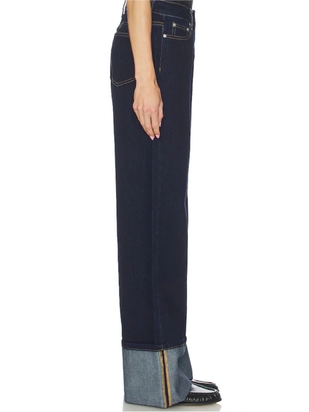 REVOLVE Superdown Cuffed High Waist Wideleg Jeans size 30 (measures 33”) - Picture 3 of 12